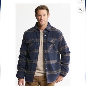 Men's Navy Striped Shirt Jacket